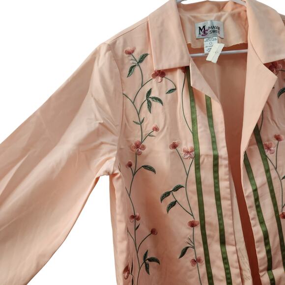 Maggie Sweet Vintage Floral Embroidered  Open Front Top M Retro 90s‎ 80s Y2K - Picture 3 of 11